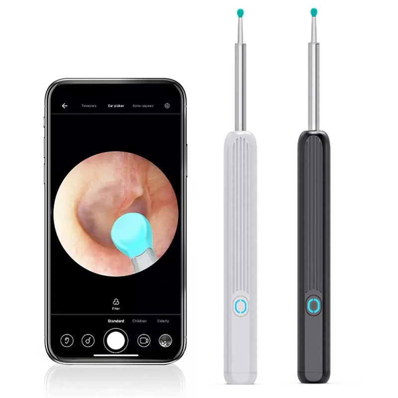 1PC Wireless Smart Visual Ear Cleaner Wax Removal Tool Sticks Otoscope Endoscope IP67 Ear Picking Stick Mini Camera Health Care Doutor Alívio - Para Cada Dor Uma Solução