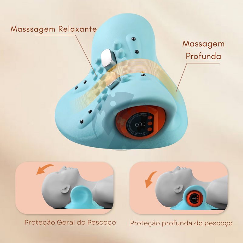 VitalNeck Pro - Massageador Cervical Portátil com EMS, Vibração e Aquecimento