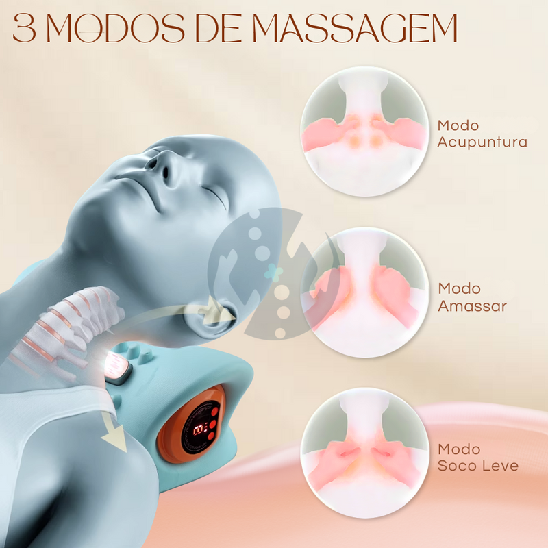 VitalNeck Pro - Massageador Cervical Portátil com EMS, Vibração e Aquecimento